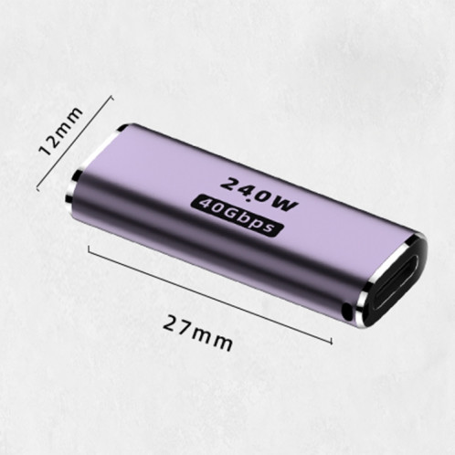 Adaptateur droit 240 W USB-C/Type-C femelle vers USB-C/Type-C femelle 40 Gbit/s avec lumière SH74911051-07